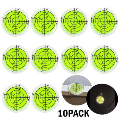 10Pcs 1.3X0.7'' High Precision Horizontal Bubble Bulls-eye Circular Bubble Level