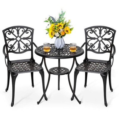 Nuu Garden Outdoor Patio Bistro Set Cast Aluminum in Antique Bronze 3-Pieces