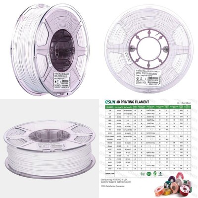 eSUN 1.75mm Cool White PLA PRO (PLA+) 3D Printer Filament 1KG Spool...