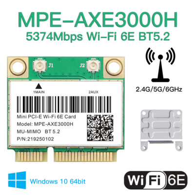 WiFi 6E Mini PCI-E Wireless Network Card Tri-band AXE3000 WiFi Bluetooth Adapter