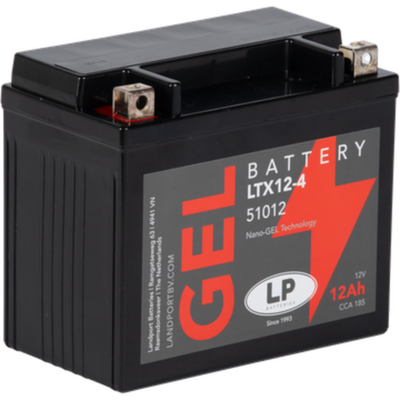 LANDPORT 51012 LTX12-4 Batería de moto GEL/AGM 12V 12Ah reemplaza YTX12-BS CTX12-