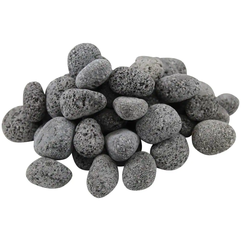Landscape Rocks 20 lb. Tumbled Black Lava Pebbles Natural Gas Propane Fire Pit