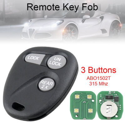 3 Button Car Remote Keyless Entry Key Fob FCC: ABO1502T Fit for Chevrolet Tahoe