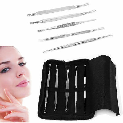5 Pimple Popper Blackhead Remover Kit Dr Tool Comedone Zit Extractor Doctor (Best Blackhead Remover Tool)