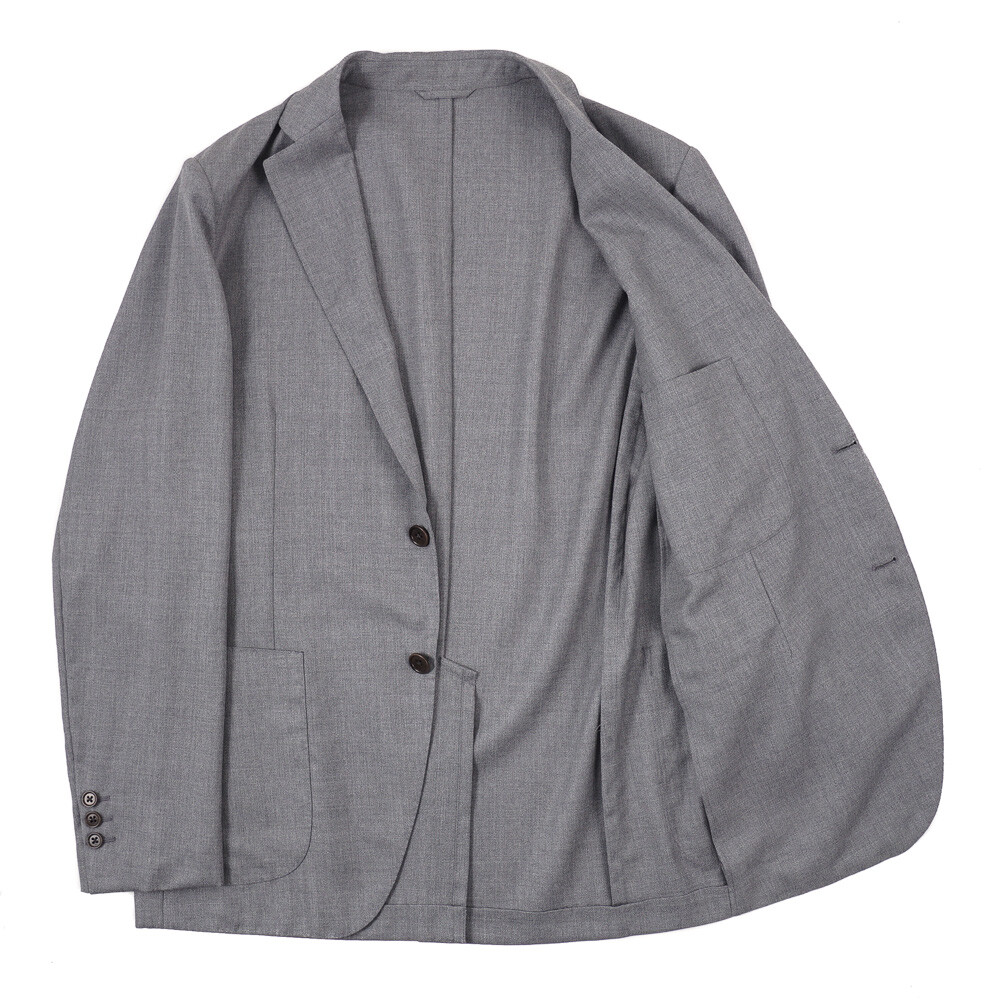 Pre-owned Belvest $2195  Soft-constructed Lightweight Gray Wool Sport Coat 42 R