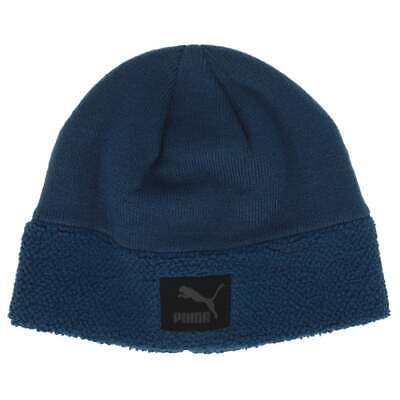 

Puma Classic Cuff Sherpa Beanie Mens Size  Casual Travel 023448-02, Синий, Puma Classic Cuff Sherpa Beanie