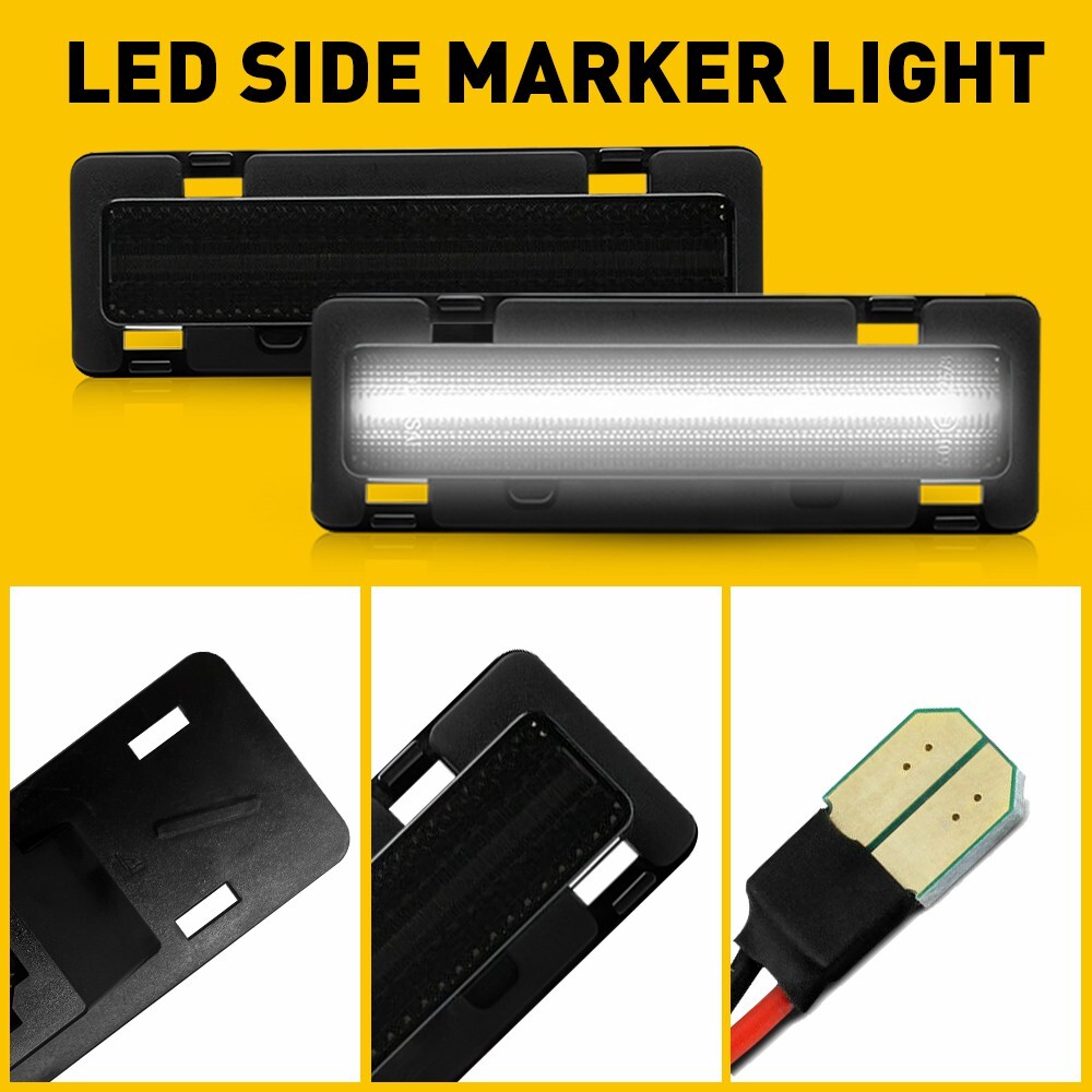 USR 85-92 IROC Camaro Side Marker Light – Smoke Front Bumper Sidemarker Lamps (Left + Right) - Compatible With 1985-1992 Chevrolet Chevy Camaro And 1982-1992 Pontiac Firebird All Models (SMOKED Lens