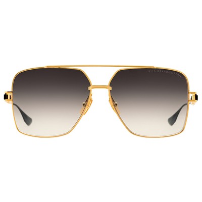 Pre-owned Dita Grand Emperik Dt Dts159 A-01 Yellow Gold/matte Black Metal Sunglasses Grey In Gray
