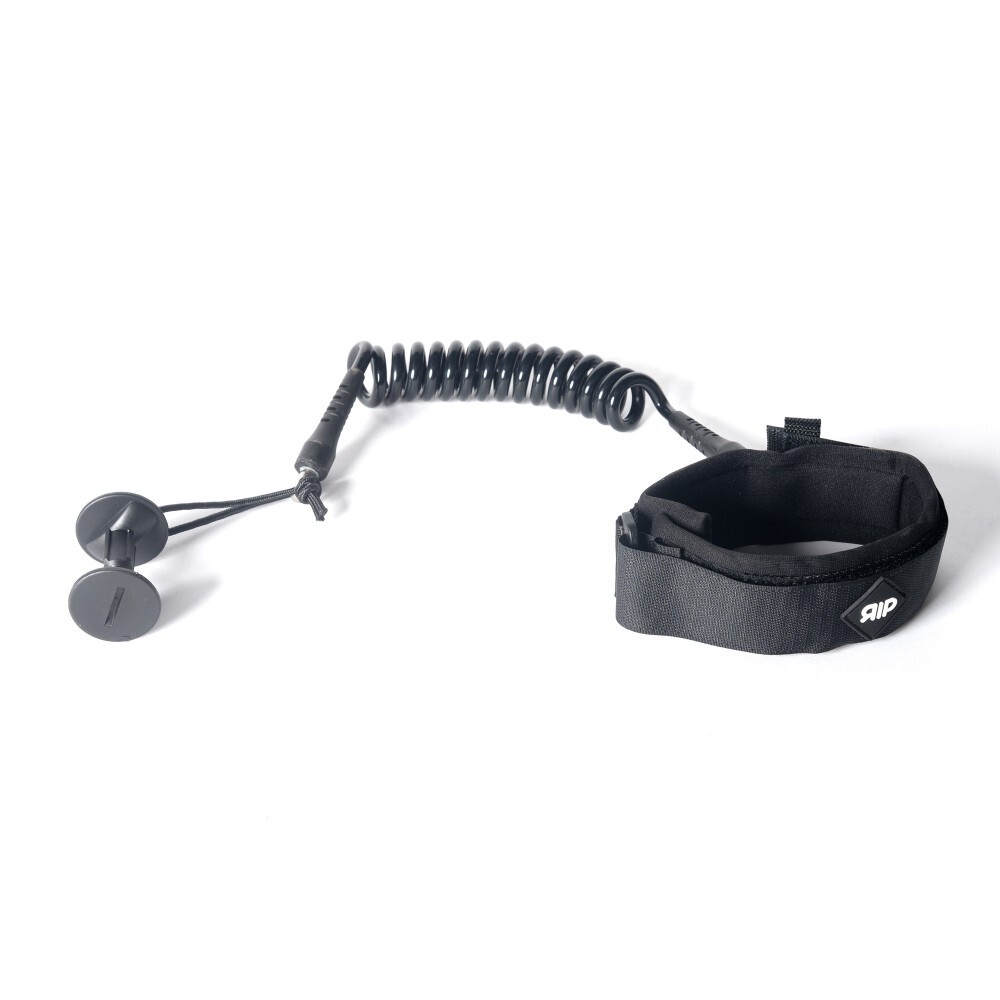 RIP Bodyboard Bizeps Leash Pro Series XL Black + Plug Boogieboard Fangleine