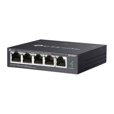 TP-Link DS105GP | Omada 5-Port Gigabit Unmanaged Desktop Switch | 4-Port PoE+