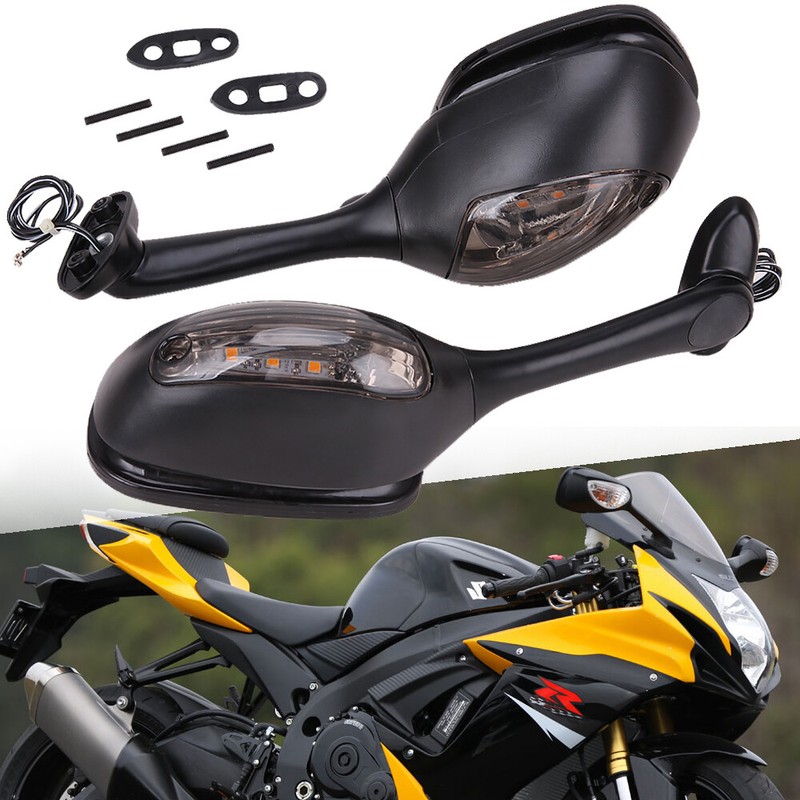 Rearview Mirrors w/ LED Turn Signal For Suzuki GSXR 1000