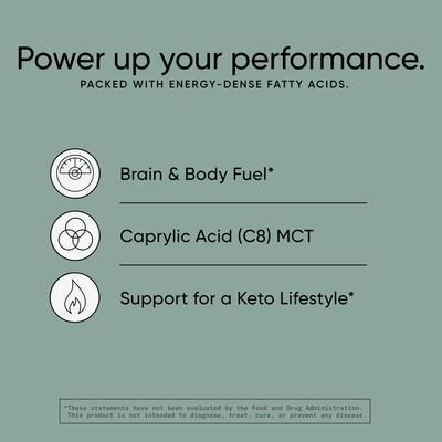 Organic MCT Oil - Vegan & Keto C8, MCTs from Coconuts - Non-GMO & Gluten Free