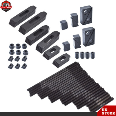 58 Pack Pro-Series 7/16'' T-Slot Clamping Kit Bridgeport Mill Set Up 3/8-16 New