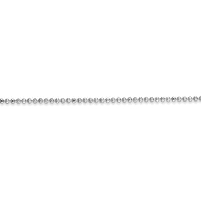 Pre-owned Superdealsforeverything Real 14kt White Gold 1.2mm Diamond -cut Beaded Pendant Chain; 24 Inch