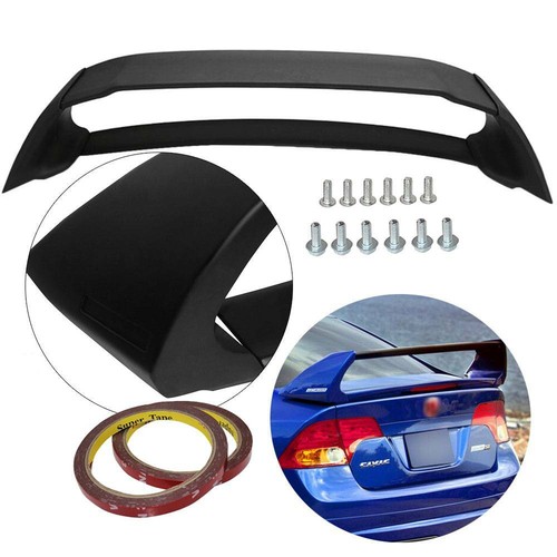 Unpainted Mugen Style RR Rear Trunk Spoiler Wing For 06-11 Honda Civic 4DR Sedan
