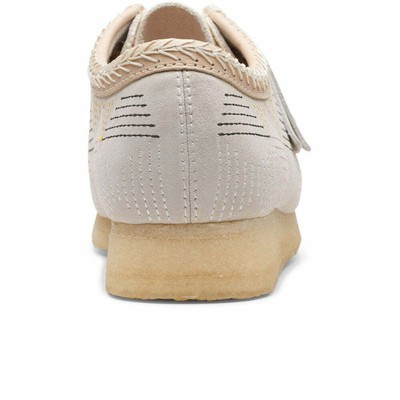 Pre-owned Clarks , Men's Wallabee Low, Off White Hairy, Brand New, 26165014