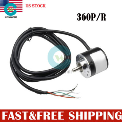 New 360P/R Incremental Rotary Encoder AB phase encoder 6mm Shaft W coupling US