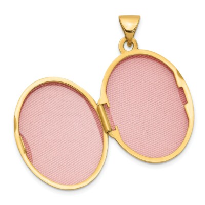 Pre-owned Skyjewelers Real 14kt Yellow Gold Diamond-shaped Design Oval Locket
