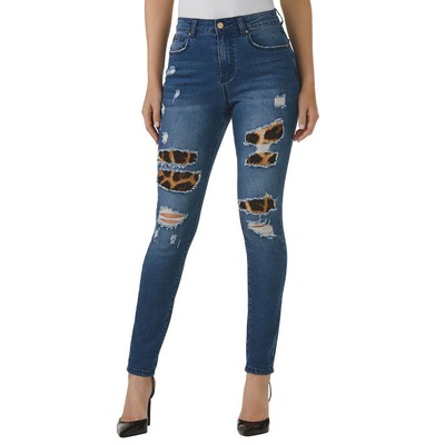 

Джеггинсы K Jordan с леопардовым принтом, Medium wash