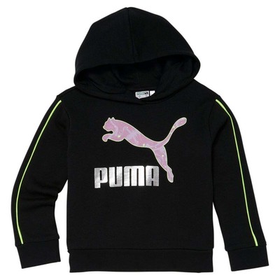 

Пуловеры Puma Space Glam с капюшоном для маленьких девочек, размер , повседневная спортивная верхняя одежда, Черный