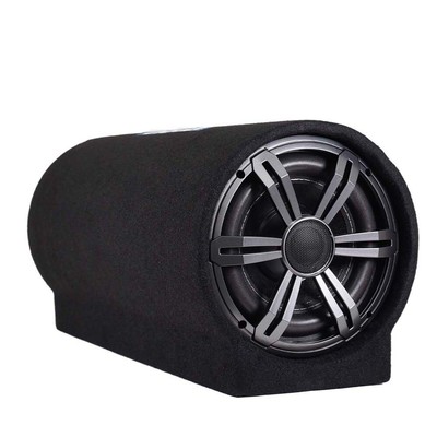 Active 8" Car Audio Subwoofer Tube Speaker 400W Enclosure 4 Ohm with Rear Vent