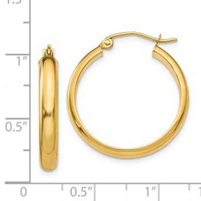 Pre-owned Superdealsforeverything Real 14kt Yellow Gold Round Tube Hoop Earrings