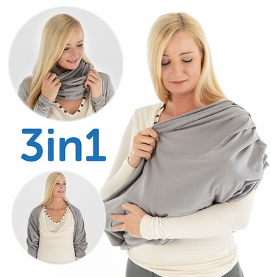 Stillschal Stilltuch Abdeckung / Tuch zum Stillen Still-Loop / Bolero - Grau