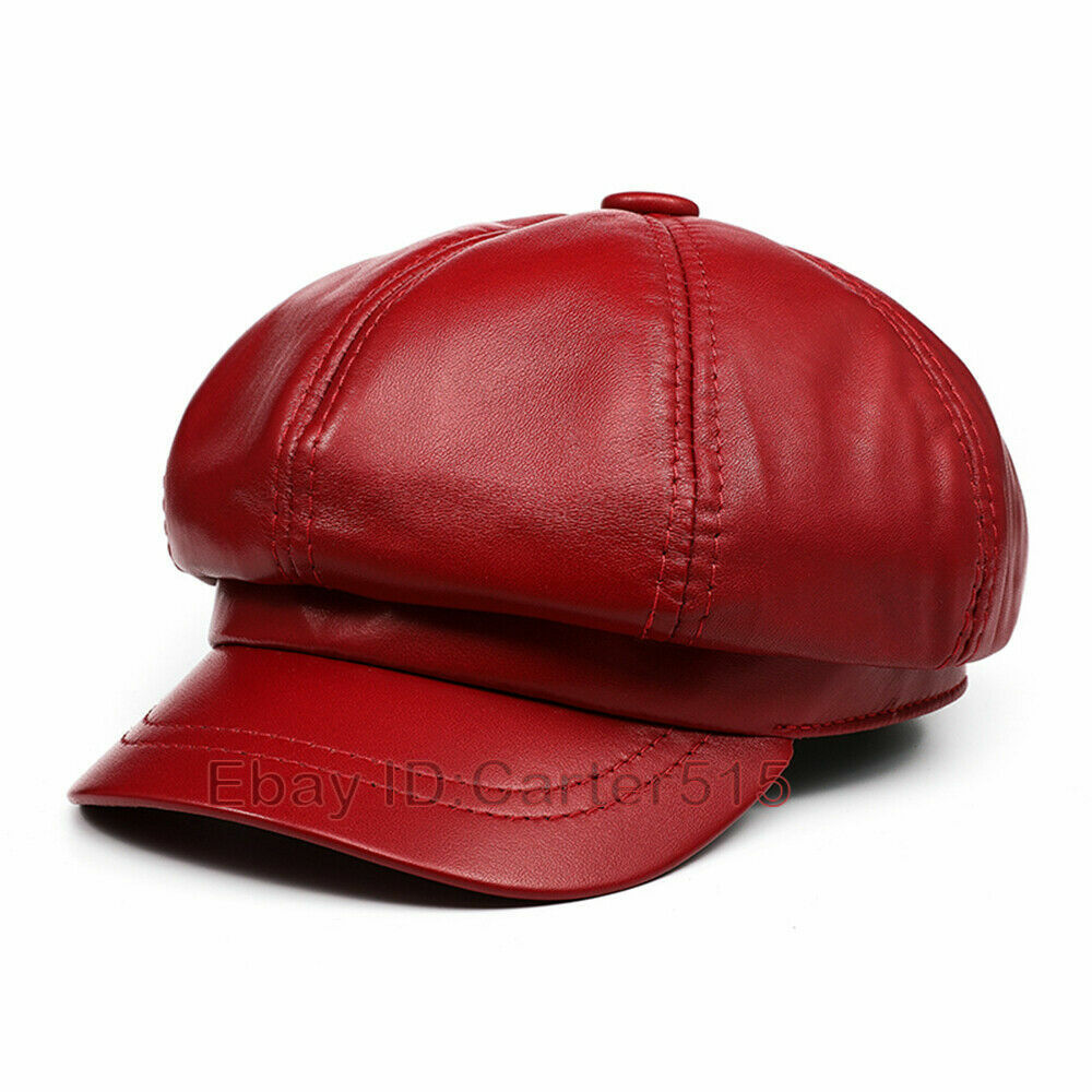 帽子 SIBRO BRAND / leather newsboy cap Sterkowski JIMMY Leather Newsboy Cap Applejack Paper Boy