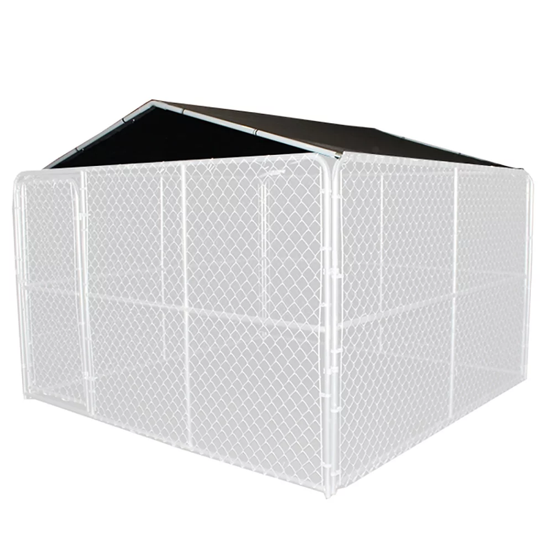 Cover Only 10x10' Steel Frame Dog Cage Black Roof Pet Shade Silver