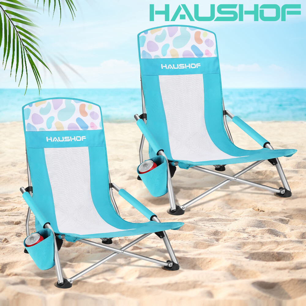 Low Seat Camp Chairs Mesh Back Folding Chair
