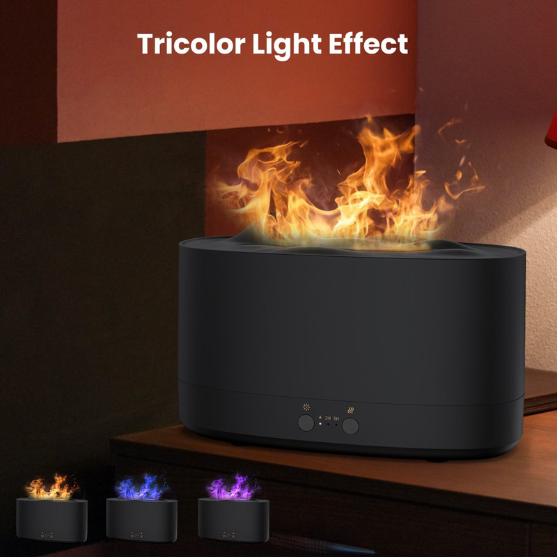 Essential Oil Aroma Diffuser Aromatherapy LED Cool Mist Waterless With Flame