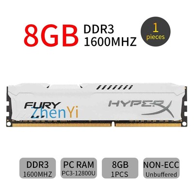Kingston HyperX FURY 8GB 4GB DDR3 1600MHz CL10 PC3-12800U Desktop Memory RAM ABW