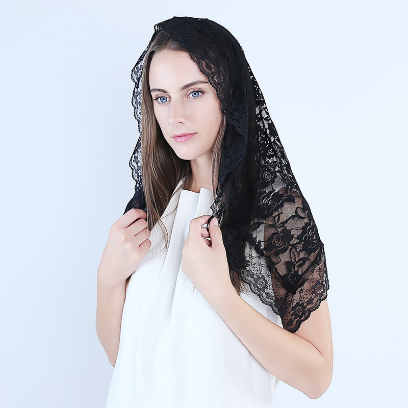 Lace Mantilla Catholic Veil Church Veil Chapel Veil Head Covering Latin Mass