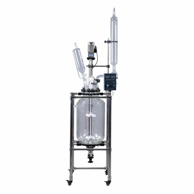 Lab Double Layer Glass Jacket Reactor Chemical Stirred Reaction Vessel 10L- 100L