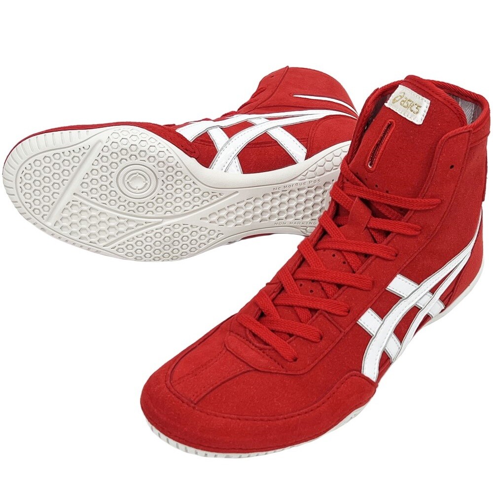 アシックス レスリングシューズ レッド EX-EO (TWR900) #545 ASICS Wrestling Shoes 1083A001 EX-EO TWR900 Red/White/Silver