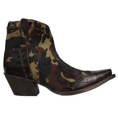 Tony Lama Anahi Camo Snip Toe Cowboy Boots Womens Brown Casual Boots VF6045