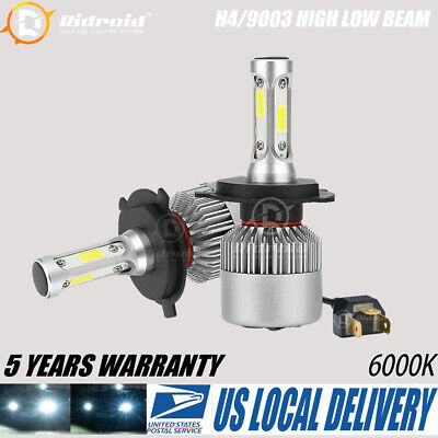 Pair 9003/H4 LED Headlights Conversion Kit High/Low Beam 6000K White Light Bulbs