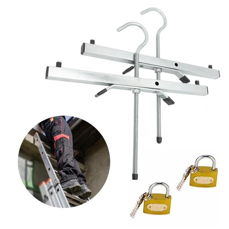 Ladder Roof Rack Clamp 2Pack Heavy Duty Ladder Clamps 44.5x39.5x22cm Roof Rack Clamp Lock Van Universal Roof Rack Clamps Lockable Safe Ladders, With 2 Padlocks To Secure Ladders To Car Van Roof