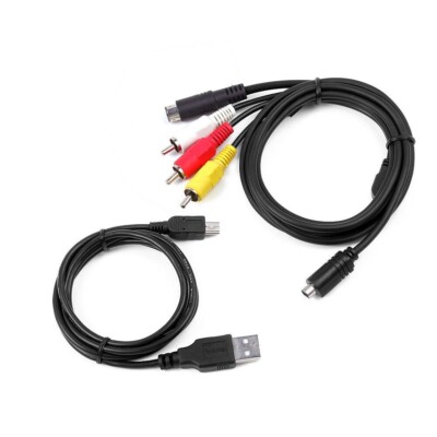 USB Data SYNC + AV A/V TV Video Cable For SONY Handycam DCR-SX63/e/l/r Camcorder