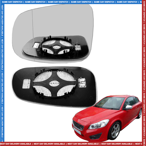 Left passenger Wide Angle side wing mirror glass for Volvo C30 10-13 heated
