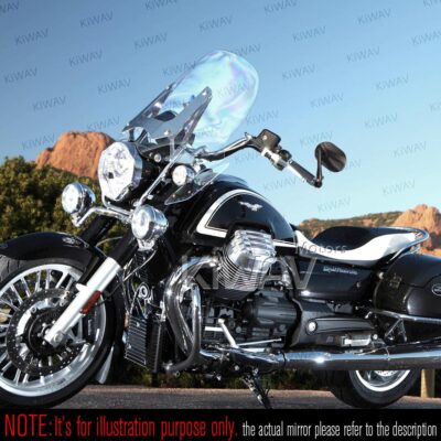 Bar end mirrors STARK oval black fits Moto Guzzi threaded stock handlebar ε