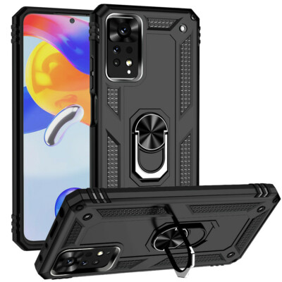 For Xiaomi Redmi Note 13 12 11 Pro 10 9 8 Armor Shockproof Ring Stand Case Cover
