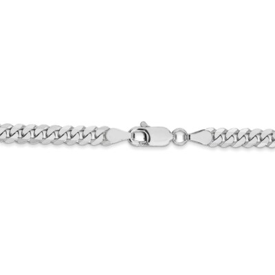Pre-owned Superdealsforeverything Leslie's Real 14kt White Gold 3.9mm Flat Curb Chain; 8 Inch; Lobster Clasp