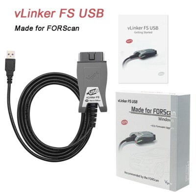 Vgate vLinker FS OBD2 Scanner USB Adapter Fit For FORScan HS/MS-CAN Auto Switch