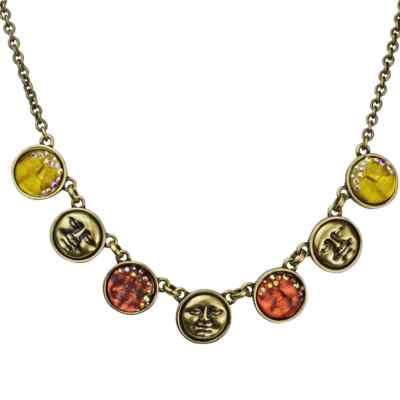 Kirks Folly Autumn Goddess Seaview Moon 12mm Necklace (Brasstone)