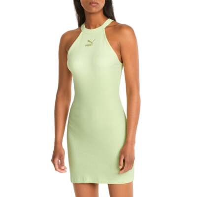 

Платье Puma Classics Ribbed без рукавов женское зеленое повседневное 533453-36, Зеленый