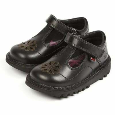 Kickers T Flutter Black (GD1) 1-14122 Back to School Infants Shoes All Sizes