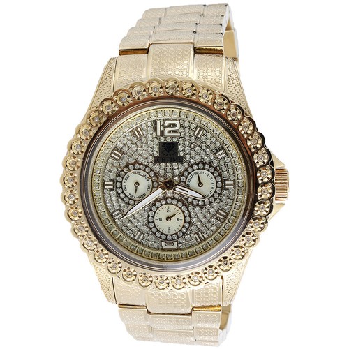 Pre-owned Icetime Mens Diamond Watch Ice Time Bling Jojo Jojino Joe Rodeo Illusion Band 0.25 Ctw. In White