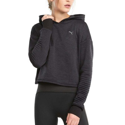

Puma Studio Q4 Textured Skimmer Pullover Hoodie Женская черная повседневная верхняя одежда 52, Черный
