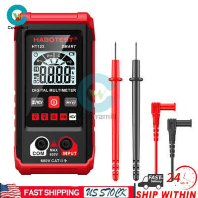 HABOTEST HT123 Digital Multimeter Smart Voltmeter Ohmmeter AC DC Meter Tester US